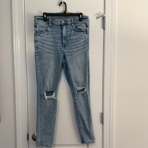 American Eagle Outfitters Light Blue Ripped Skinny Jeans